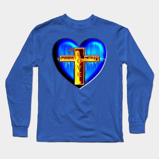 Hope Love Faith Cross HeartT-Shirt mug coffee mug apparel hoodie sticker gift Long Sleeve T-Shirt by LovinLife